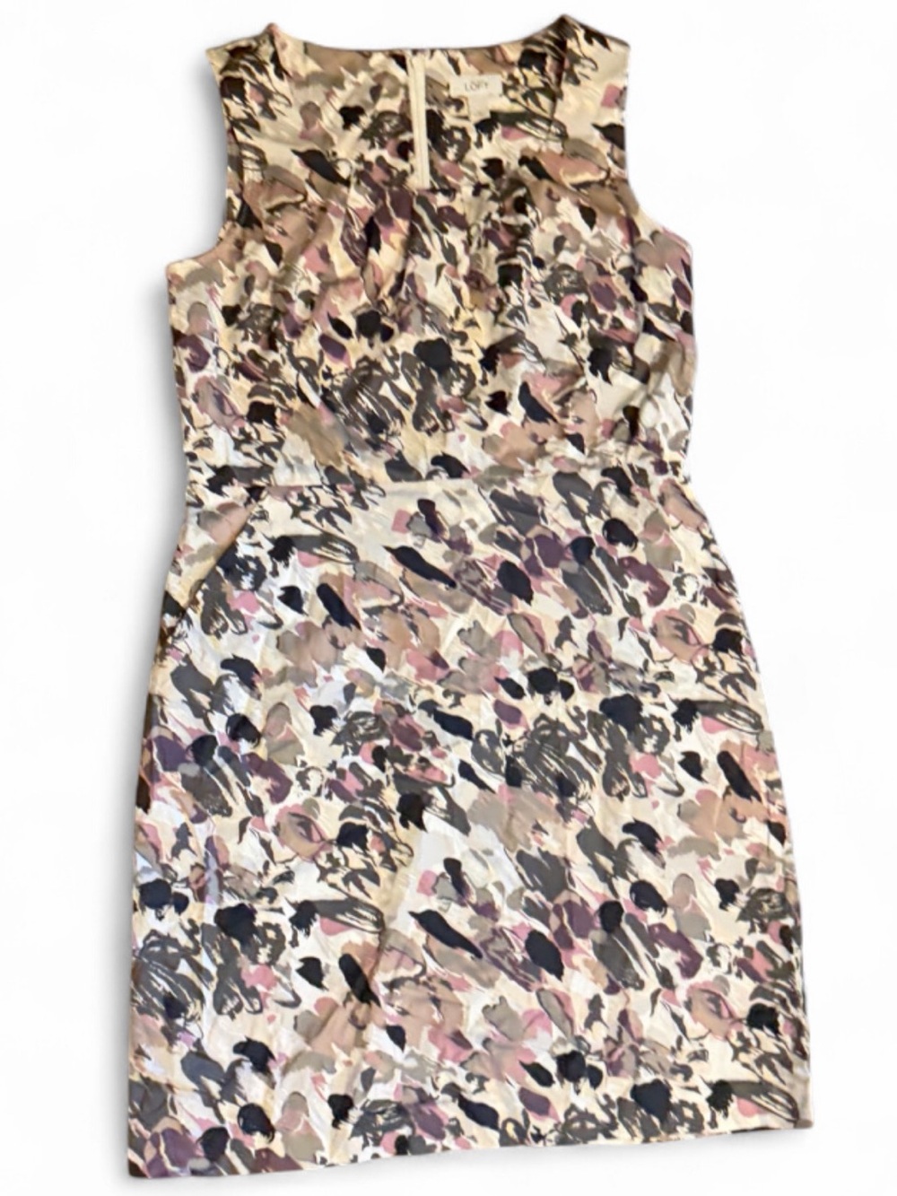 LOFT Sleeveless Floral Sheath Dress in Blush Multi (12)